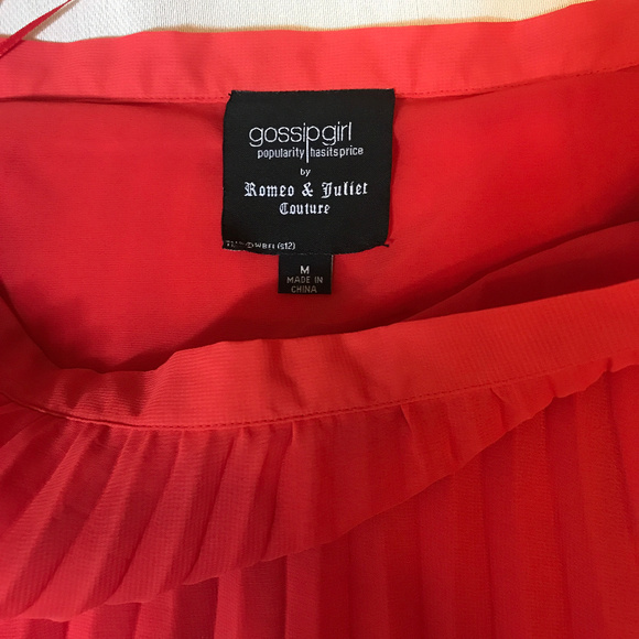 New Gossip girl Red Orange Maxi Pleated Skirt - Picture 2 of 3